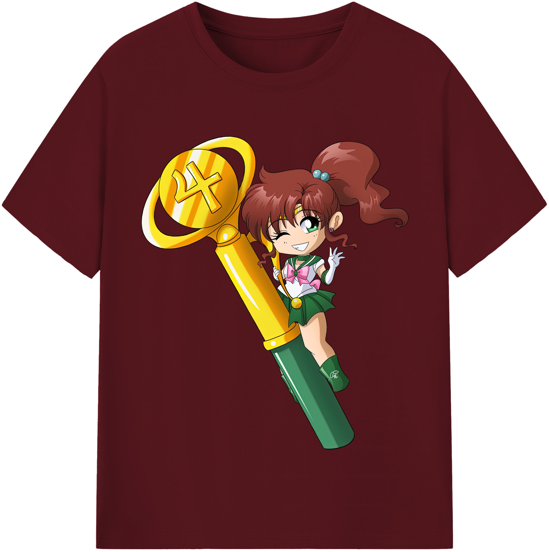 （画像用） 美少女戦士セーラームーン 木野 まこと きの まこと Sailor Moon Kino Makoto （セーラージュピター；Sailor Jupiter） 綿100％半袖Tシャツ（フロントプリント）